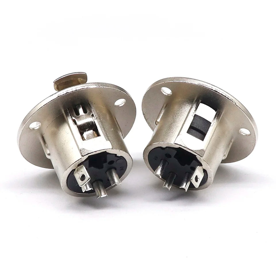 3/4/5pin Round Male/Female Metal XLR Speaker Panel mount socket Connector Adapter Audio Microphone Socket
