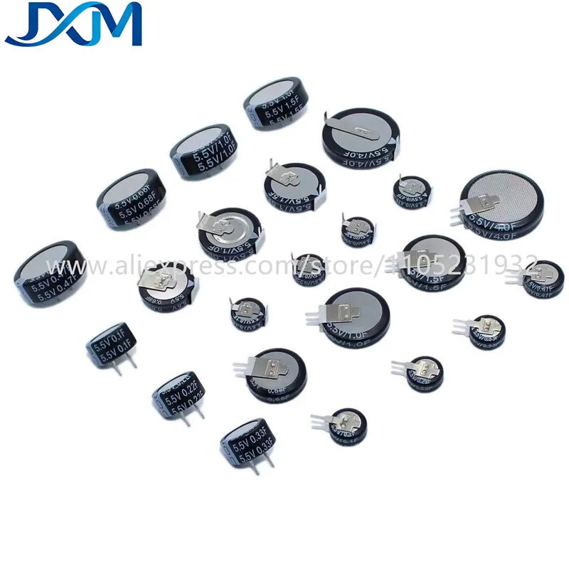 5pcs/lot Super Capacitor 5.5V0.1F 0.22F 5.5V0.33F 5.5V0.47F 0.68F 5.5V1F 1.5F 4.0F V/H/C-Type Push Button Farrah Super Capacitor