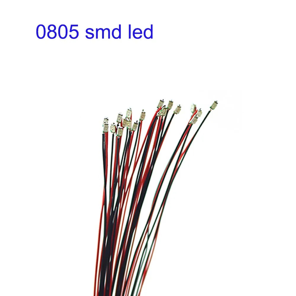 10pcs 0805 SMD Led Lamp Plus 1pc Free 3V CR2032 Button Cell Battery Box Without Battery Model Train DIY Model Making/Diorama