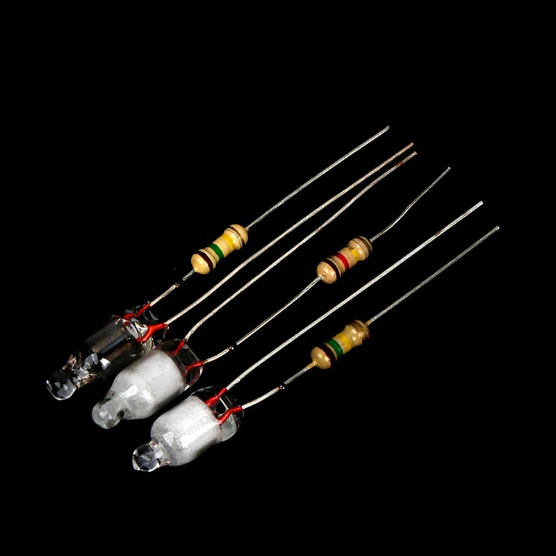 High Quality 10Pcs Neon Light Bulbs 4*10mm 5*13mm Main Power Indicator With Resistance 220V Red/Blue/Green