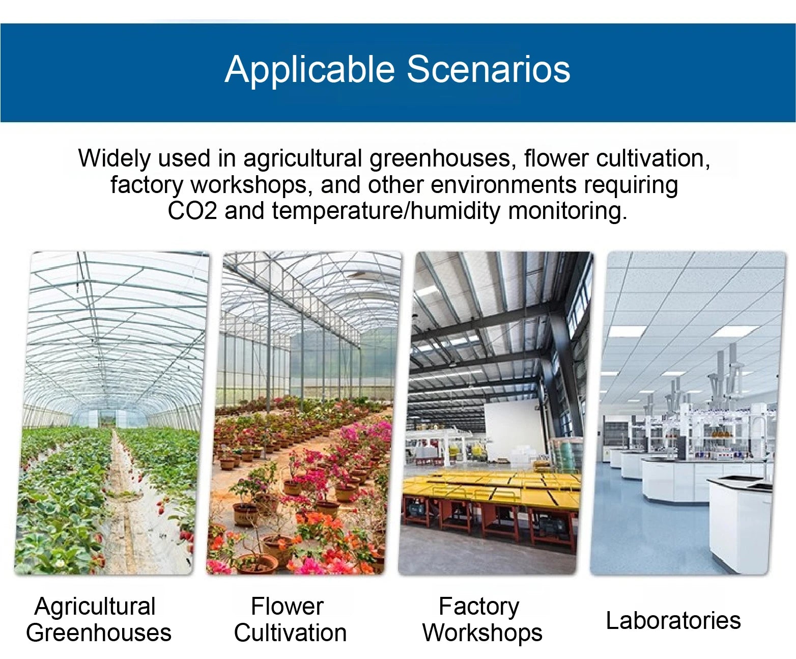 QT-10 CO2 Transmitter NDIR Carbon Dioxide Sensor RS485 4-20mA 0-5V 0-10V 10-30VDC IP65 for Greenhouse HVAC Factory