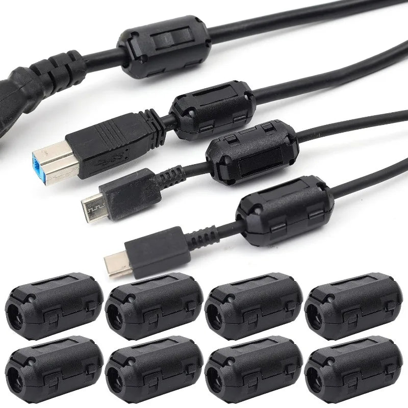 Noise Filter Magnetic Clip Ferrite Core Noise Suppressor Filter Ring Cable Clamp for Powerline Power Cord Wire Interference Clip
