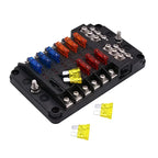 6/12 Way Blade Fuse 12-24V Car Boat Fuse Box Holder with Plastic Cover for Power Panel Board Camper RV Accessorie