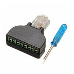 RJ45 to 8 Pin Terminal Adapter Connector 8P8C Network Crystal Head Screw Terminal Block Copper Alloy Contact  Screw Termination