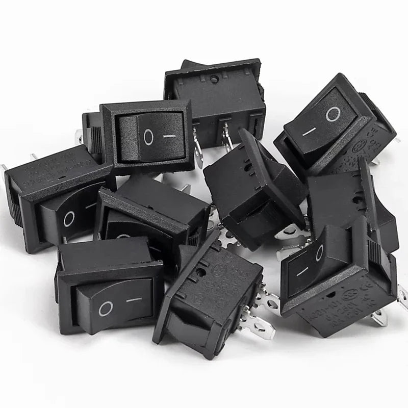 10pcs Snap-in Boat Rocker Switch Toggle Power SPST ON-OFF 2 Pin AC 250V 6A 125V 10A 2 Pin Position Snap Switch for Car Auto Boat