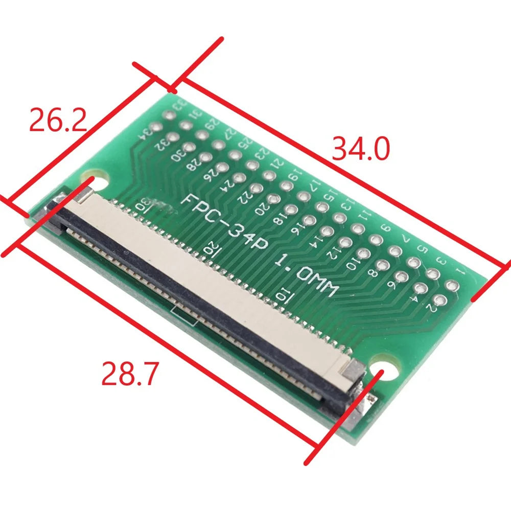 FPC FFC 4 6 8 10 12 15 16 20 24 30 34 40 50 60 Pin Adapter 1.0 MM to 2.54 X 2.54 mm Pitch Through Hole DIP PCB Converter