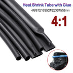 1-5m 4:1 Heat Shrink Tube With Glue Adhesive Lined Polyolefin 4mm-52mm Waterproof Dual Wall Cable Insulation Sleeve Wire Repair