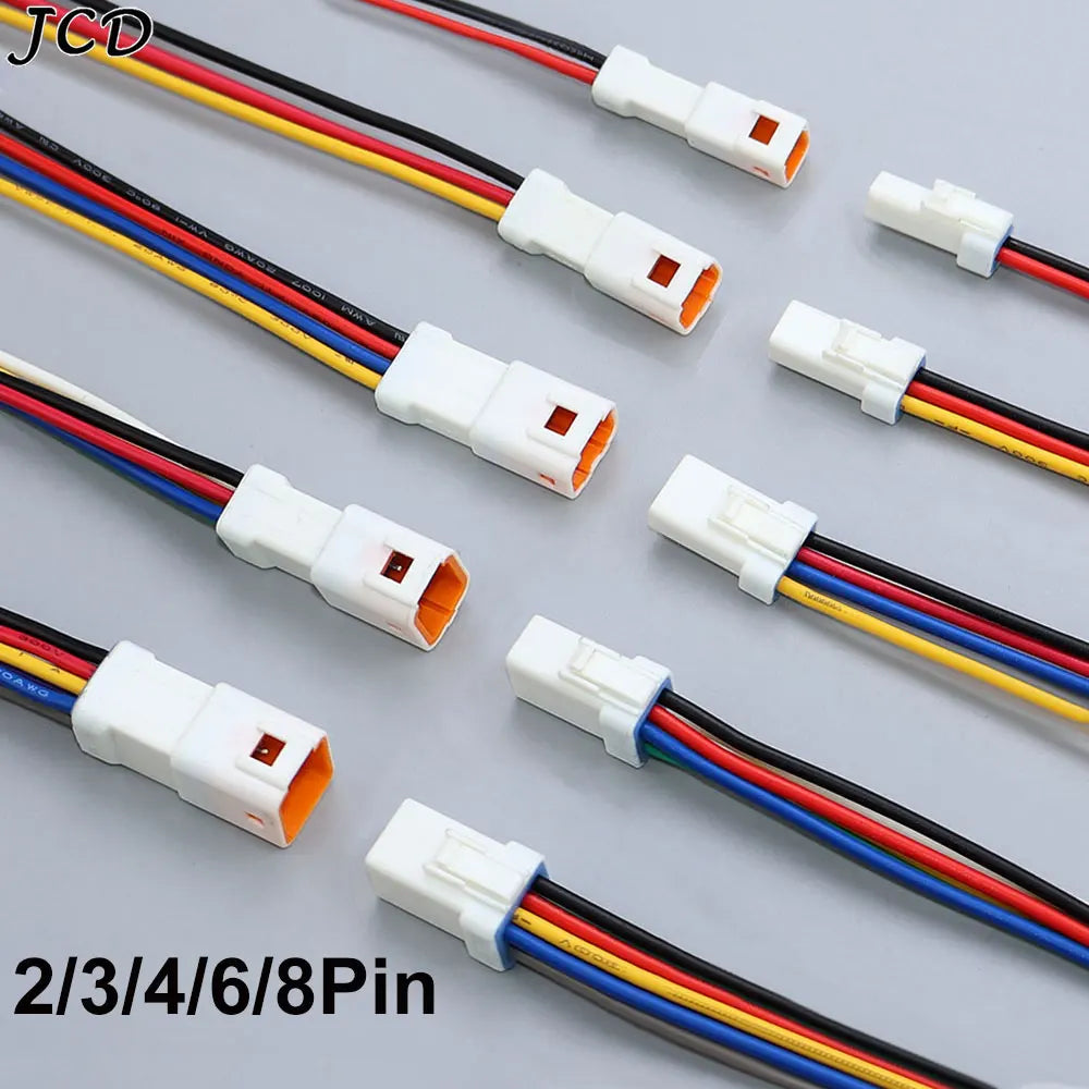 JCD Waterproof JST JWPF Connector 2P 3P 4P 6P 8P Male And Female Plug Socket 0.3m ² Wire Harness 02t/02r/03t/03r With 20CM Wire