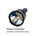 M45 10W High Power Infrared Flashlight, 810nm/850nm/940nm/980nm/1064nm 3-Gear IR Torch Waterproof for Hunting Night Vision
