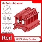 【CCA】10Pcs UK 2.5 Terminal Block UK2.5B Screw Connection Connect Strip 2.5B 2.5mm² Cable Electrical Din Rail Wire Connectors