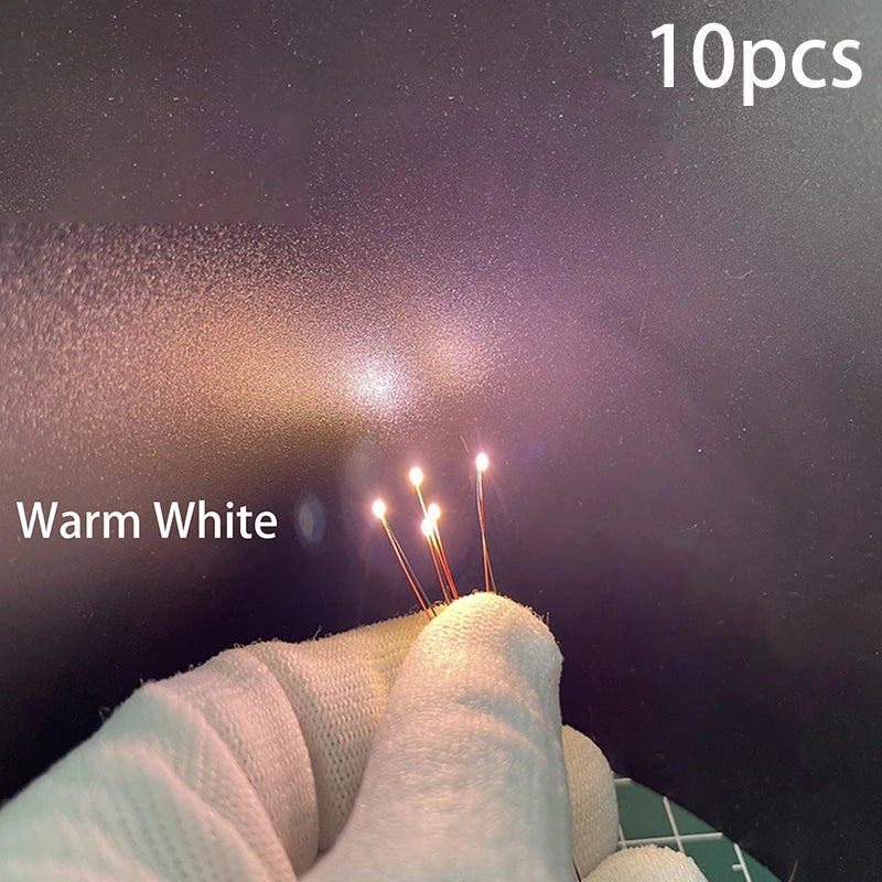 10pcs 0805 FLASHING LED SMD Lamp Wired Micro Litz Led Pre-soldered Chip Wired 30cm 3V Railway Model Toy Light DIY Leads Wires