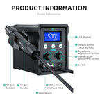 LUXIANZI 8589D+ 2 IN 1 Hot Air Gun Soldering Station With LED Digital Display For BGA PCB IC Repair Tool SMD Rework Station