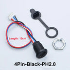 JCD 2/4/5Pin Type C Connector With Line Nut Locking Plate PH 2.0 Waterproof Cap High Current Fast Charging Jack USB C Port