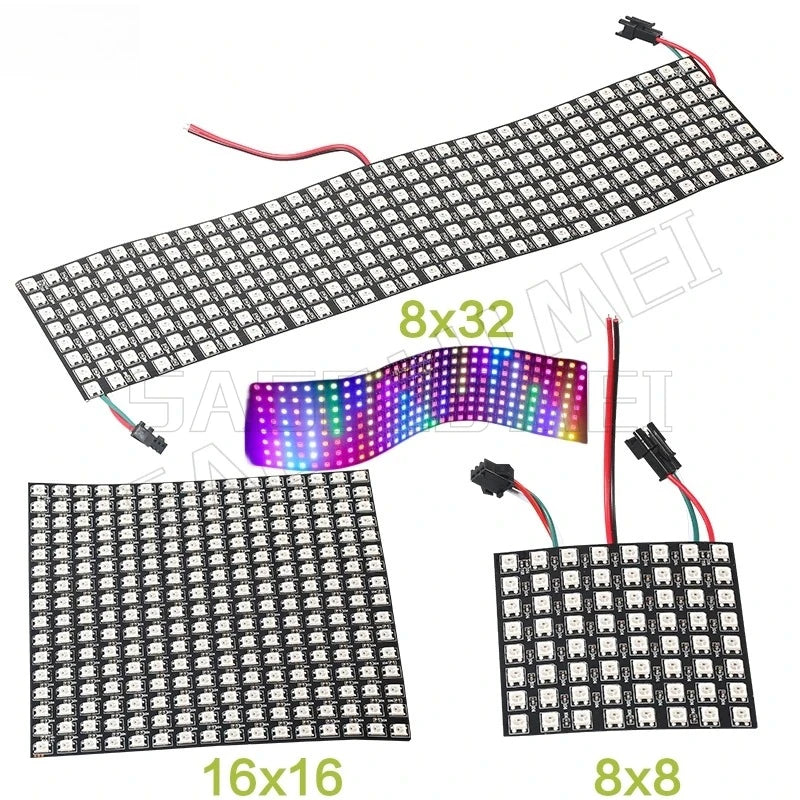 SP801E Led Controller Kit DC5V WS2812B RGB LED Pixel Panel Light 8x8 16x16 8x32 Digital Flexible Screen Individually Addressable