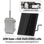 HP1 High Power LoRa Module Wismesh 1w Booster Starter Kits with 20w Solar Power System 6dBi Fiberglass Antenna Mount