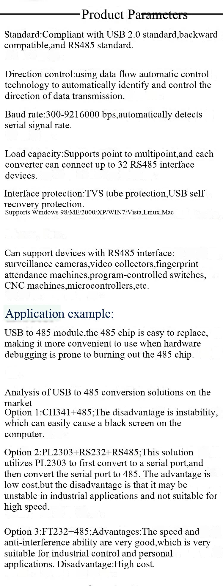 TTL to RS485, RS485 to TTL, USB to 485, industrial-grade microcontroller, automatic hardware flow control