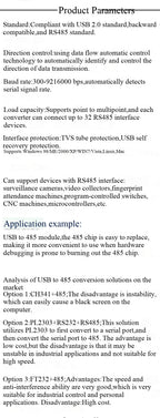 TTL to RS485, RS485 to TTL, USB to 485, industrial-grade microcontroller, automatic hardware flow control