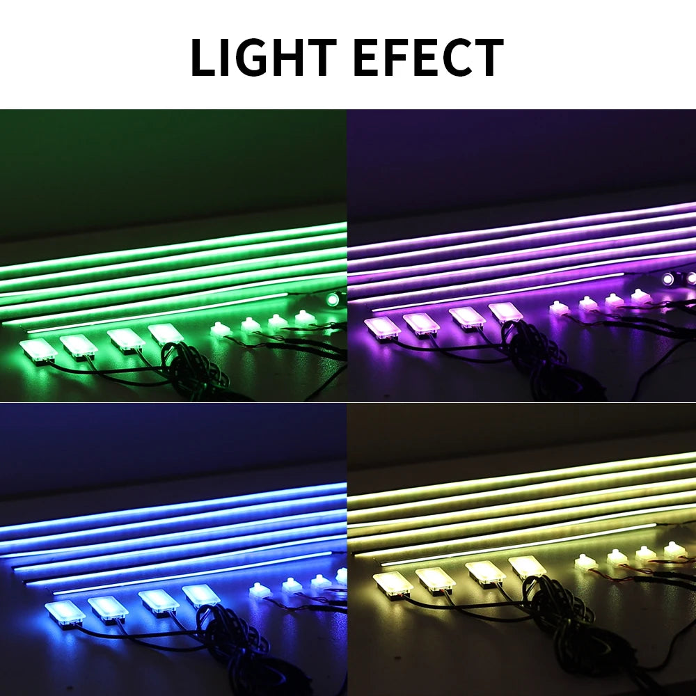 Symphony Car Ambient Lights Kit 18 in 1 LED Interior RGB APP Control Acrylic Guide Strip Light Auto Atmosphere Lamp