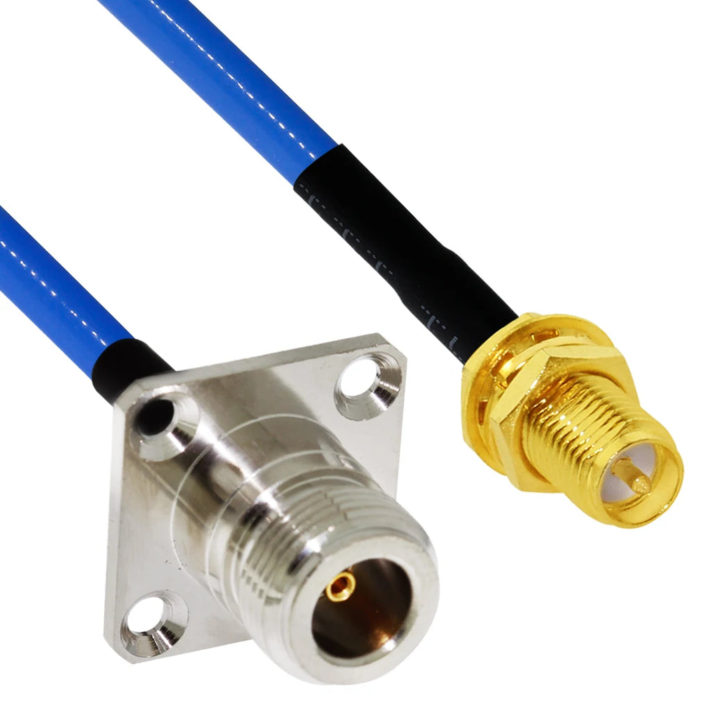 1PC SMA Male Female RP Angle to N Type Plug Jack Panel Mount Pigtail Cable RG402.141" Blue Jacket 20cm/50cm/100cm