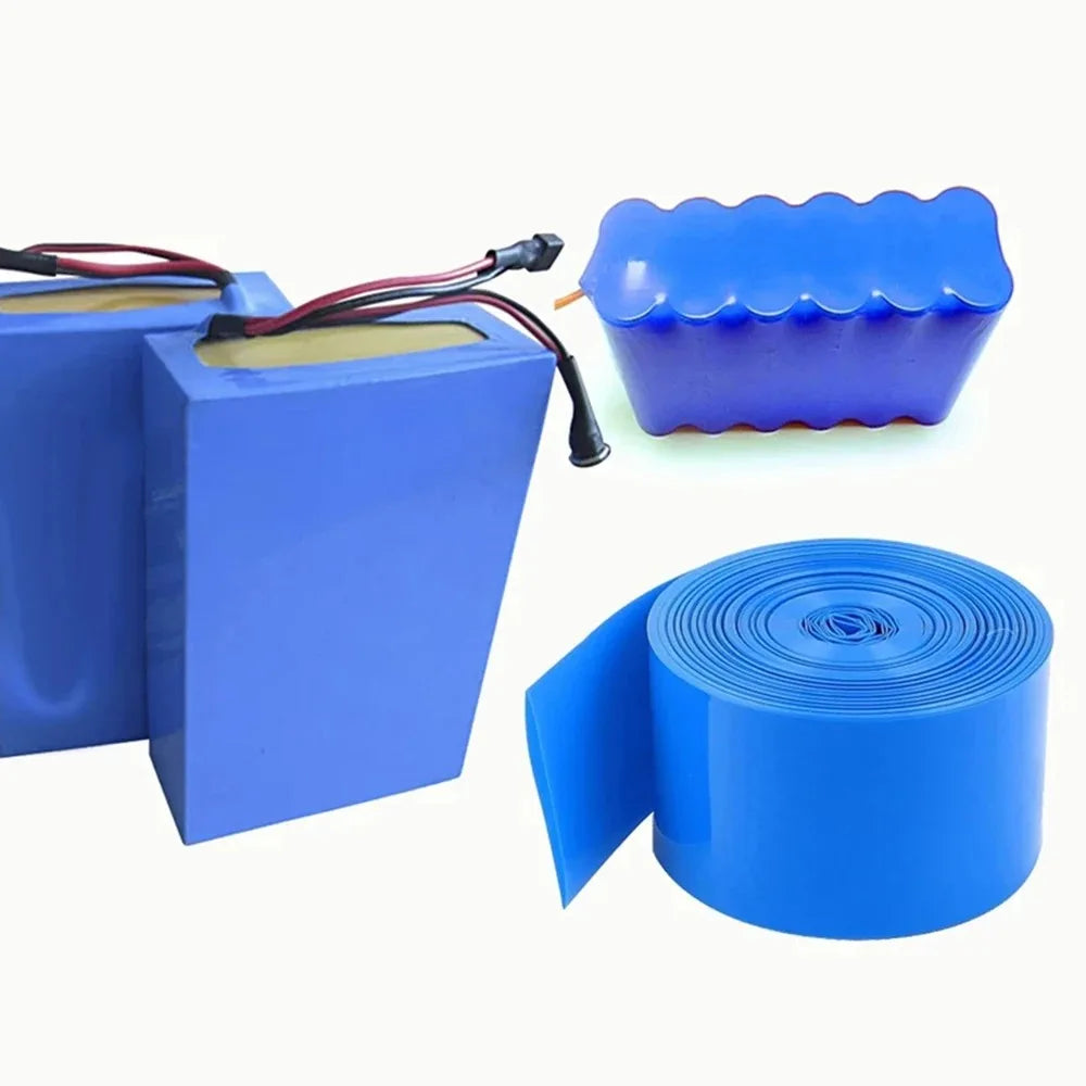 2m/pack 18650 Lipo Battery PVC Heat Shrink Tube Pack 25mm ~ 300mm Width Insulated Film Wrap Lithium Case Cable Sleeve Blue