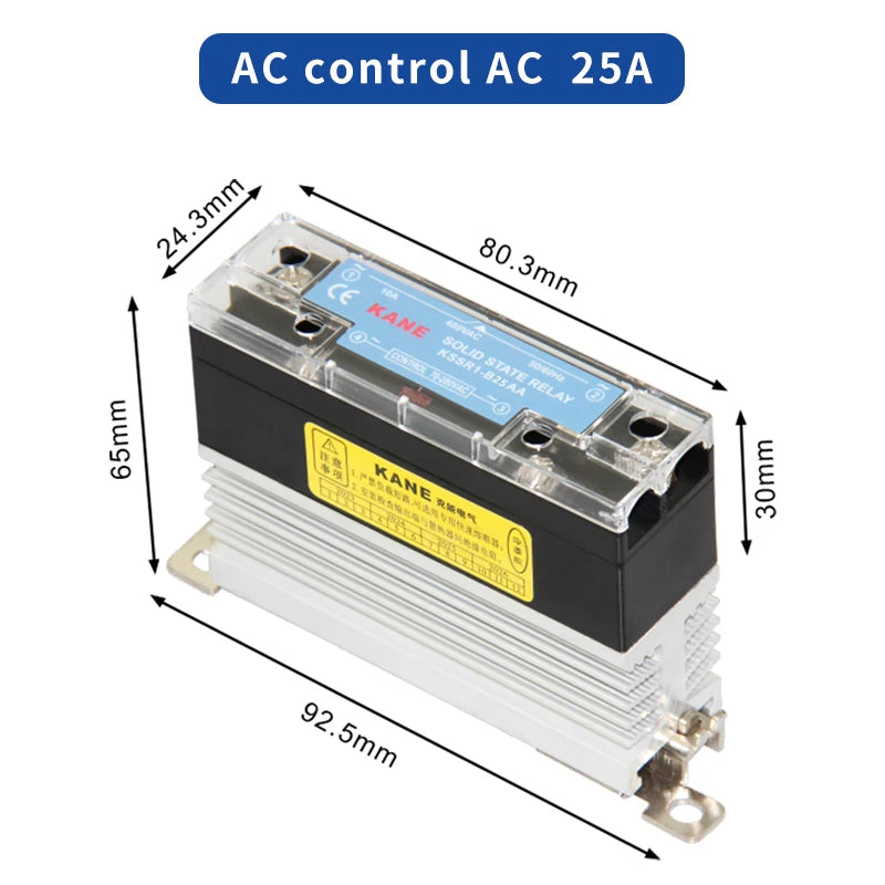 Slim DIN Rail Mount Single Phase Solid State Relay SSR Relay Module with Heatsink 10A 25A 40A