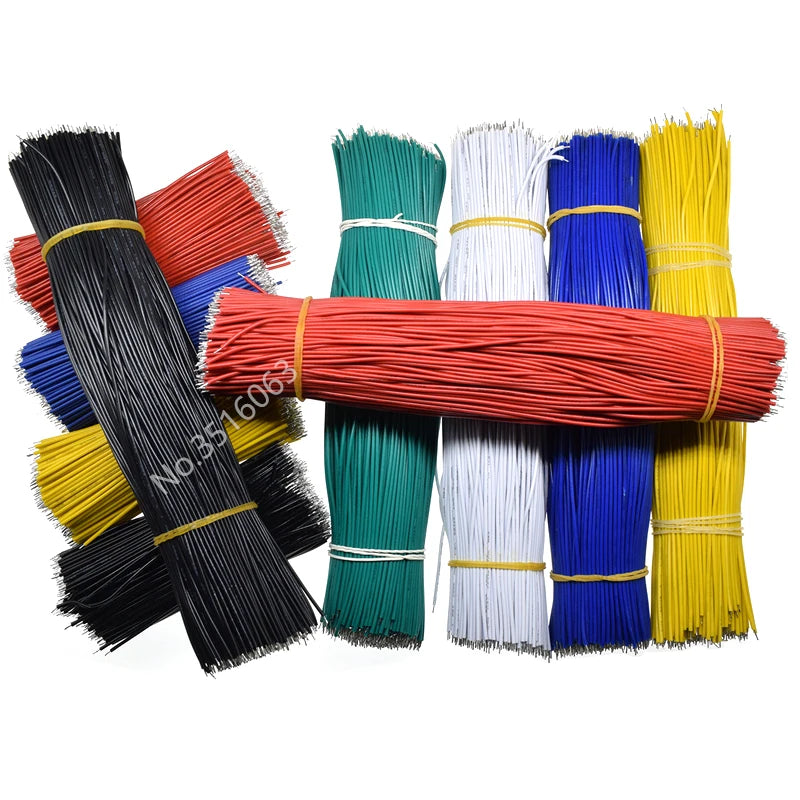 100Pcs PVC UL1007-22AWG 24/26/30AWG Tinned Electronic Wire PCB Jumper Cable 5/10/15/20cm Red Black Blue Yellow Green50/100/200mm