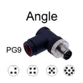1Pc M12 Sensor Connector Waterproof Straight Angle Male Female Screw Threaded Plug Coupling 3 4 5 8 Pin