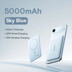 Baseus 5000mAh Magnetic Power Bank 15W Wireless 20W Wired Charging Thin Card-Sized Slim Portable Powerbank for iPhone 17 Samsung