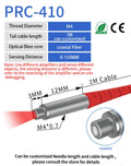 GTRIC Fiber Optic Sensor Probe Diffuse Reflection M3 M4 M6 1-2M Cable Coaxial Non-coaxial Photoelectric Optical Proximity Switch