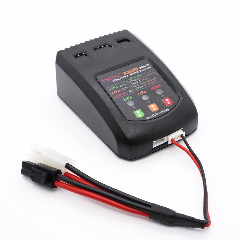 C3S25 25W/3A Mini Charging Balance Charger EU/US Plug for RC 7.4V-11.1V 2-3s Lipo NiMh Battery Remote Control Toy Car Charger