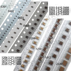 20PCS 1206 1210 SMD Chip Multilayer Ceramic Capacitor 1UF 2.2uF 4.7UF 10UF 22UF 47UF 100UF 220UF 6.3V 10V 16V 25V35V50V63V100V