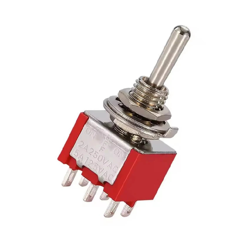 6mm Mini Toggle Switch MTS-102 103 202 203 SPDT ON-OFF-ON with Waterproof Cap 6A 125V/250V 3/6 Pin