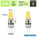 2pcs Mini G4 12V 24V LED Lamp Dimmable Light 3W COB Bulb AC DC 12V Lampada COB 360 Beam Lampada G4 COB Lights Replace Halogen