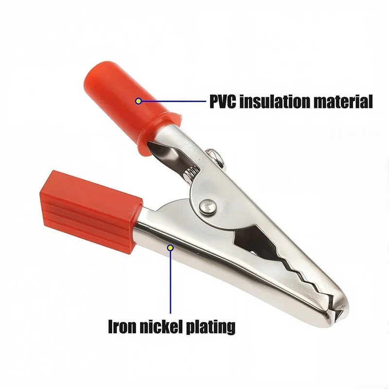10 Pieces Alligator Clips Test Clips, Electronic Product Test Clips With Screws And Solder Ports, Metal Electrician Wire Clips