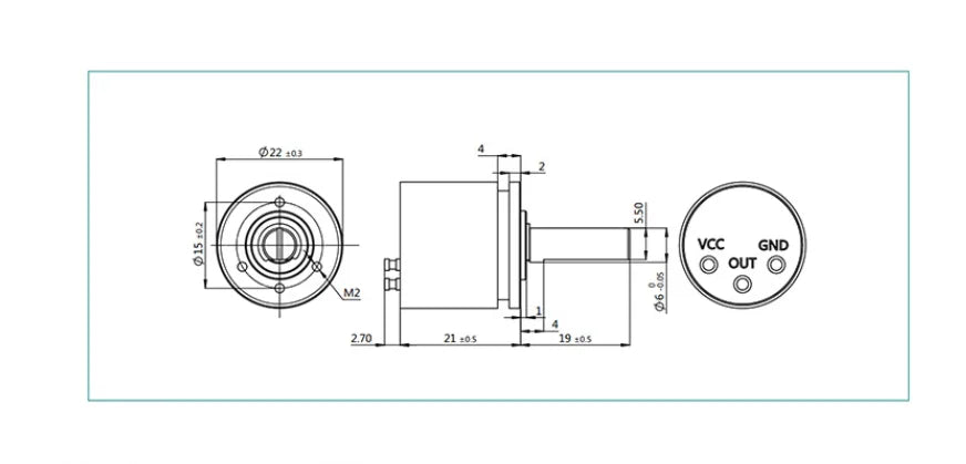 P3022-V1-CW360 5VDC  Rotary Hall Angle Sensor 0-360 Degree Full Circle Magnetism 0-5 output NEW