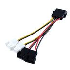 1pcs 4-Pin Molex to 3-Pin Fan Power Cable Adapter Connector 12v*2 / 5v*2 Computer Cooling Fan Cables for CPU PC Case Male