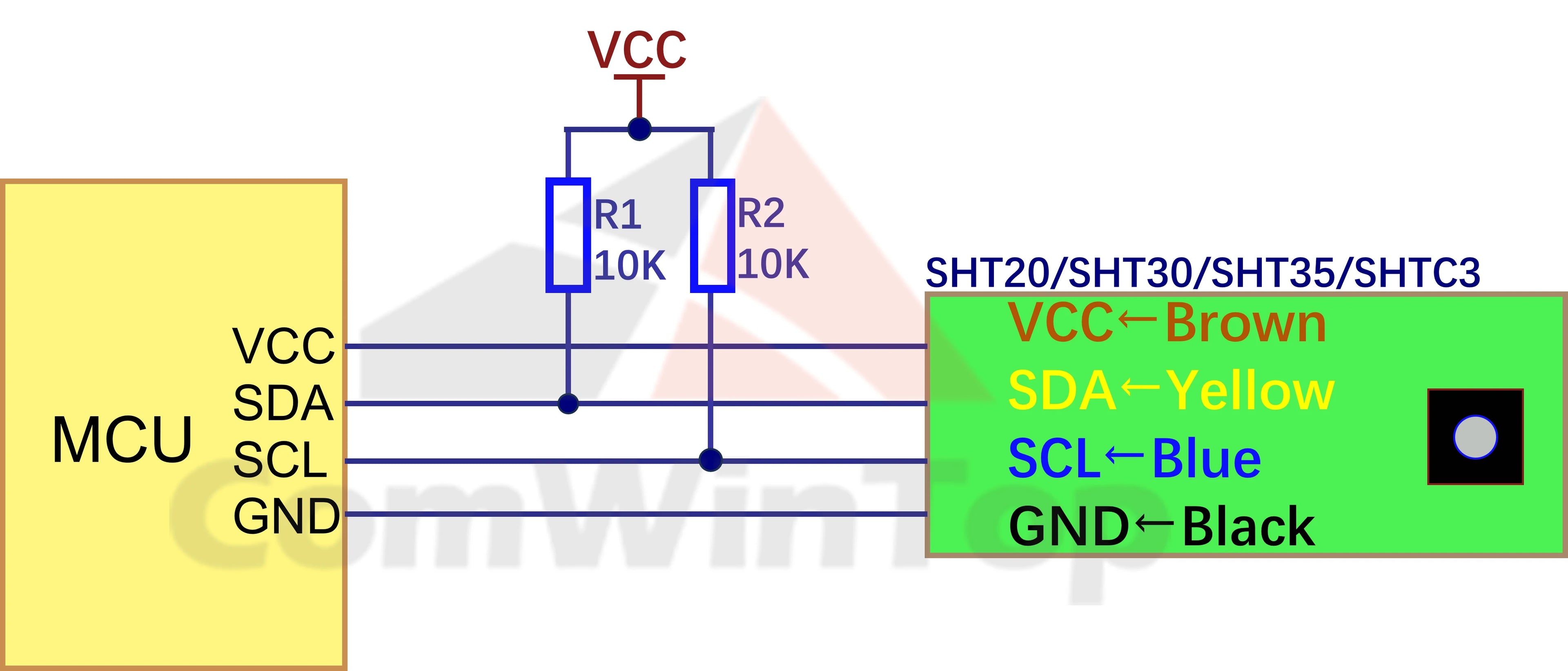 SHT20 SHT30 SHTC3 SHT35 I2C Temperature Humidity Sensor Probe