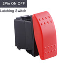 12V 24V Hazard Warning Rocker Switch Red Light Lamp Emergency Stop Toggle Switch for Car Truck RV Camper Boat Marine Waterproof