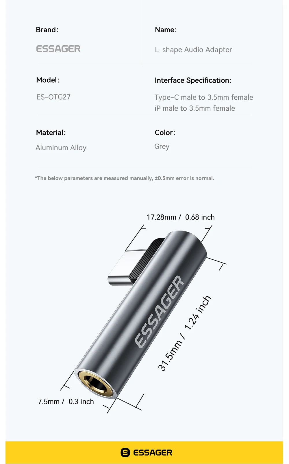 Essager Type C to 3.5mm Jack Audio Adapter Headphone Adapter For Xiaomi Huawei Samsung Lightning to 3.5mm Adapter for iPhone 14