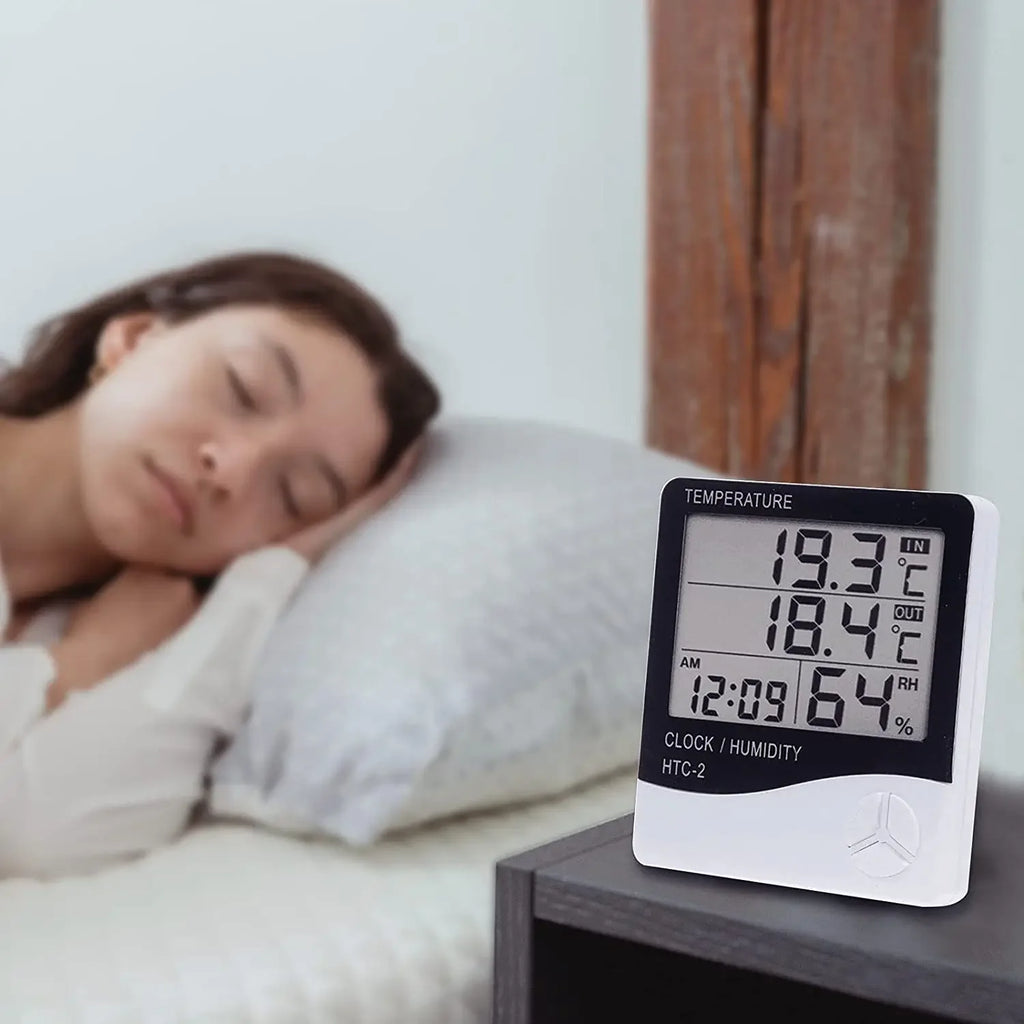 Indoor LCD Digital Thermometer Hygrometer - Electronic Temperature & Humidity Meter Sensor Gauge Weather Station for Home