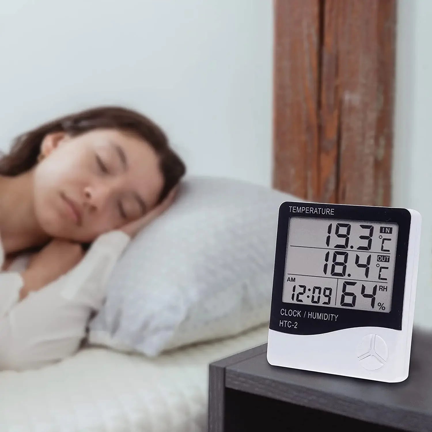 Indoor LCD Digital Thermometer Hygrometer - Electronic Temperature & Humidity Meter Sensor Gauge Weather Station for Home