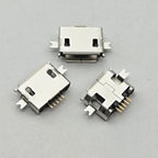 50pcs Micro Connector Heavy Plate 1.0 SMD 2 Feet Mini USB Connector 5P Female Tablet Charging Seat Mobile Phone Charging Socket