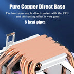 6 Heat Pipe CPU Cooler 4Pin PWM PC Quiet Air Cooler Fan for Intel LGA 1366 1700 1200 1150 1151 1155 2011 X79 X99 AM3 AM4 AM5