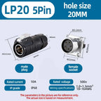ZHQCN LP20 Waterproof IP68 Fireproof Convenient And Quick 2/3/4/5Pin Plug And Socket Aviation Connector Square Panel Mount