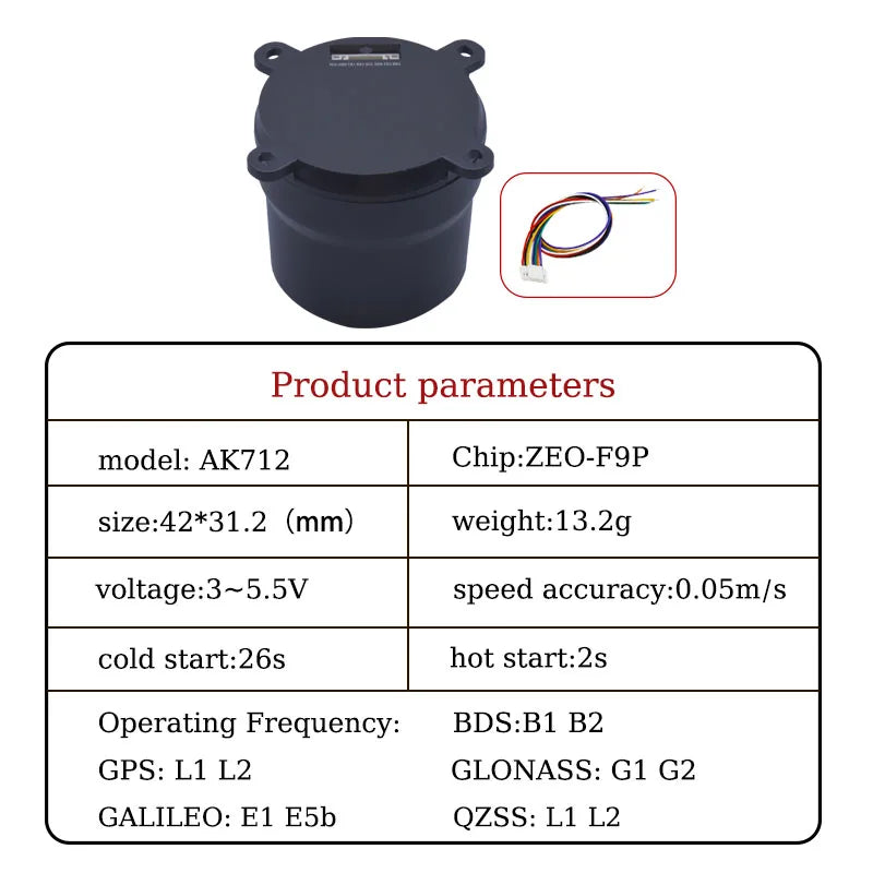 F9P/UM980/UM981/UM960/M20 GPS Antenna with Compass IST8310&RM3100 for Drone RTK Module Precision Agriculture Auto-Survey Mapping