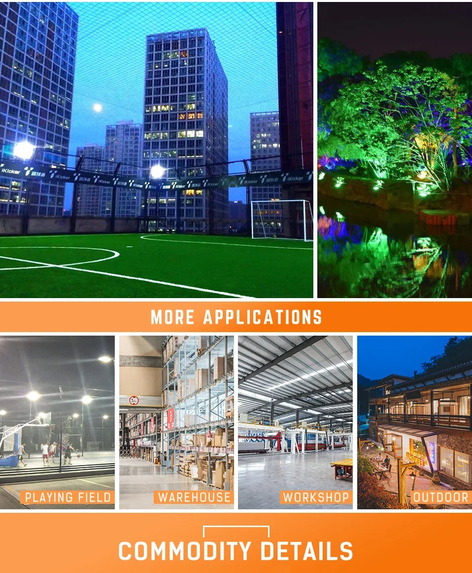 50W LED RGB Flood Light AC220V Outdoor Floodlight IP66 Waterproof Reflector Spotlight Red Green Blue 3 Color For Garden Lighting