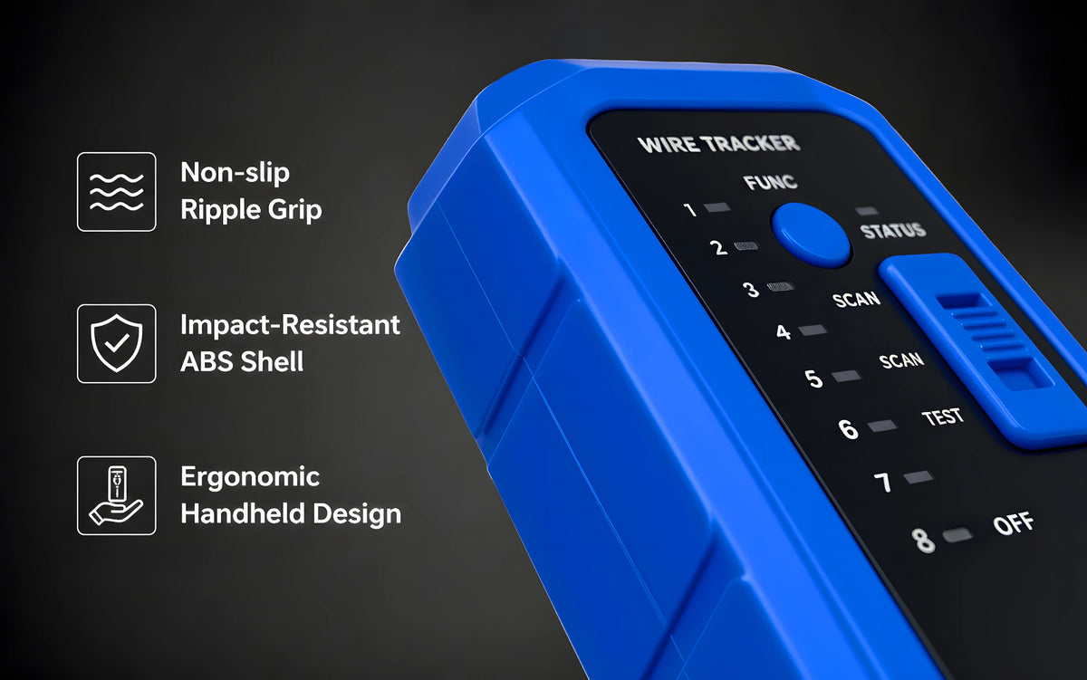 Network Cable Tracer Tester RJ45 RJ11 Digital Wire Finder LAN Telephone Line Locator CAT5 CAT6 PoE Burnout Protection