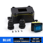 FILN Waterproof Rocker Switch Box 16A 12V 24V 110V 220V KCD4 ON-OFF Inline Toggle Switch with LED Indicator Light PA66 Enclosure