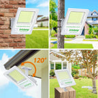 Solar Light Outdoor Motion Sensor Flood Security With Remote Control Powered Wall Dusk to Dawn Garden Porch Farm