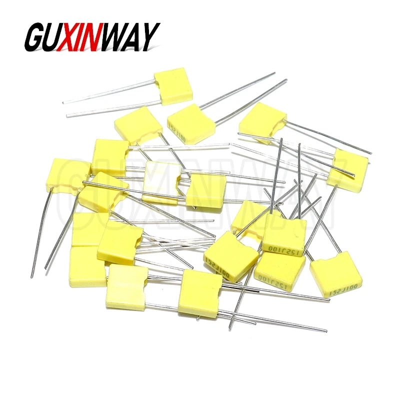 20pcs Correction capacitor 100V 1NF 1.5NF 3.3NF 10NF 12NF 15NF 330NF 470NF 680NF 1UF Polypropylene Safety Plastic Film